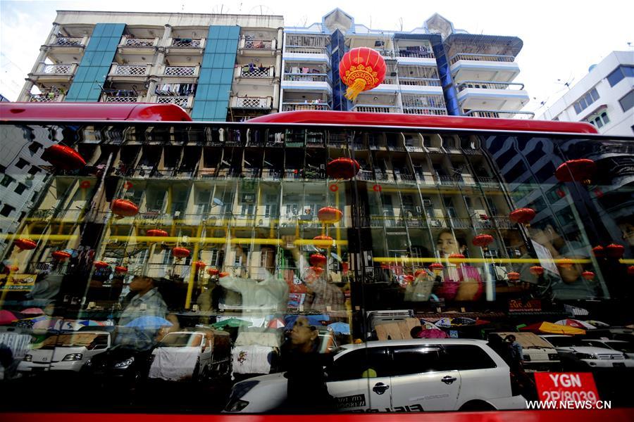 MYANMAR-YANGON-CHINESE NEW YEAR-DECORATION