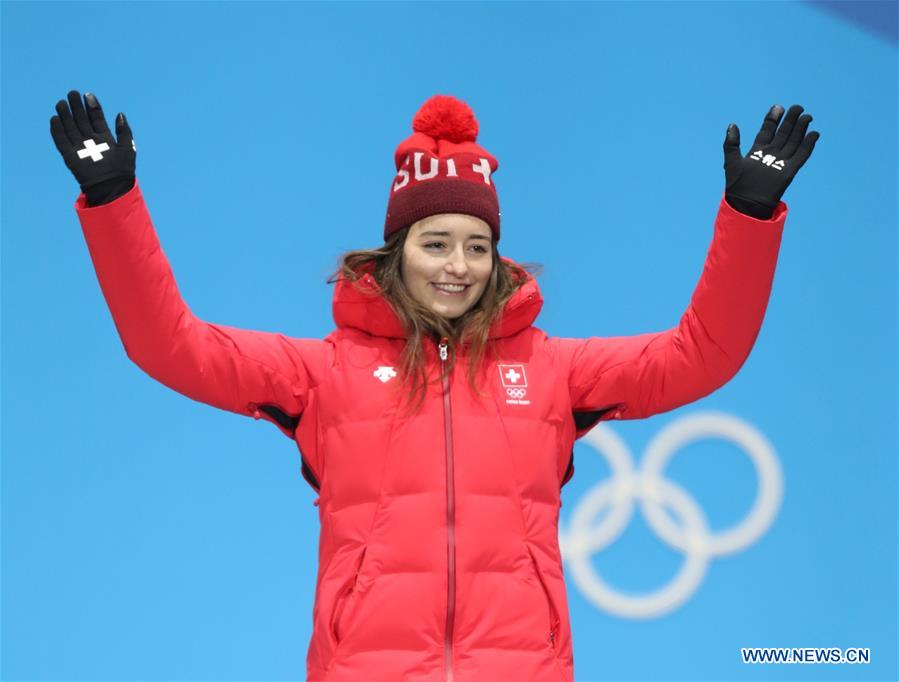 (SP)OLY-SOUTH KOREA-PYEONGCHANG-FREESTYLE SKIING-LADIES' SKI SLOPESTYLE-MEDAL CEREMONY