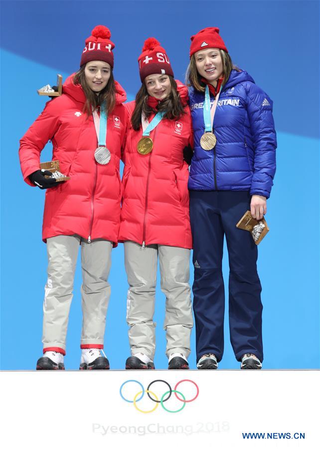 (SP)OLY-SOUTH KOREA-PYEONGCHANG-FREESTYLE SKIING-LADIES' SKI SLOPESTYLE-MEDAL CEREMONY