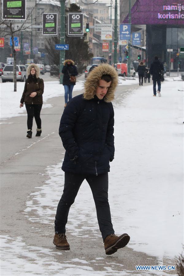 BOSNIA AND HERZEGOVINA-SARAJEVO-WEATHER-COLD FRONT