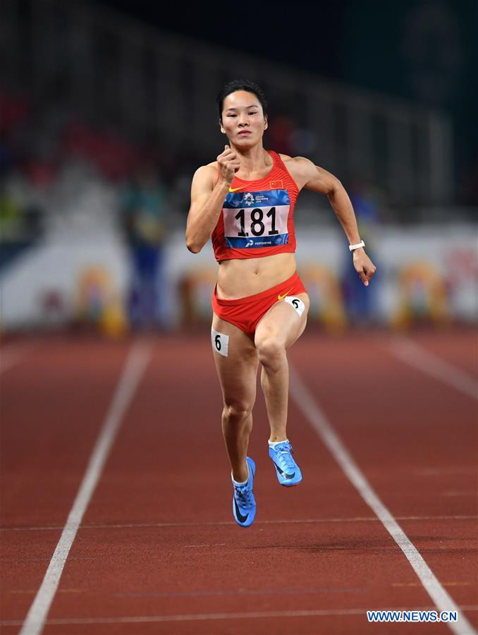 (SP)INDONESIA-JAKARTA-ASIAN GAMES-ATHLETICS-WOMEN'S 100M SEMIFINAL