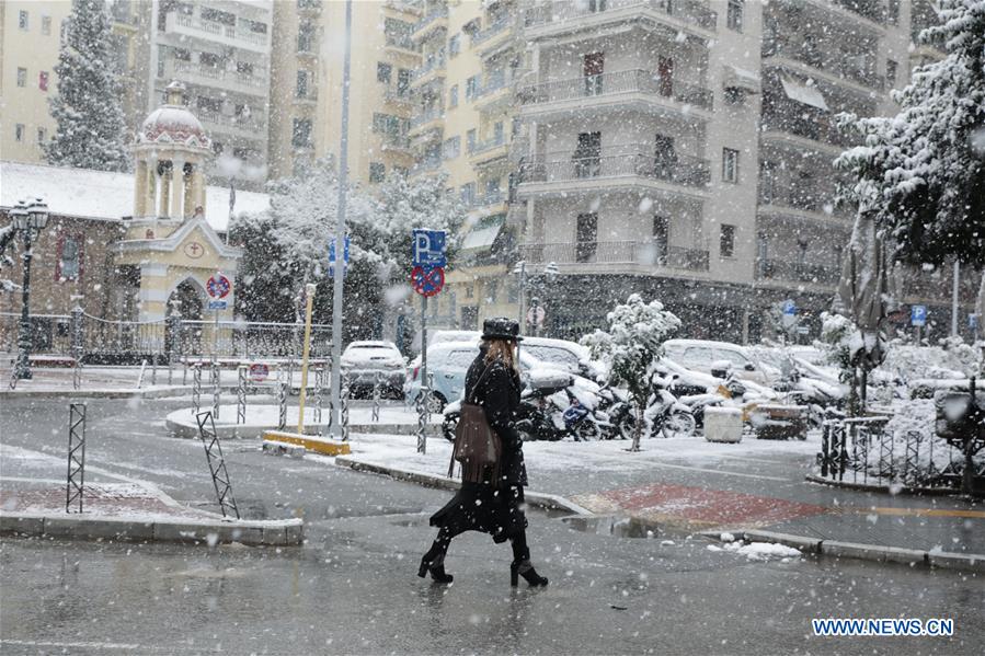 GREECE-THESSALONIKI-SNOW