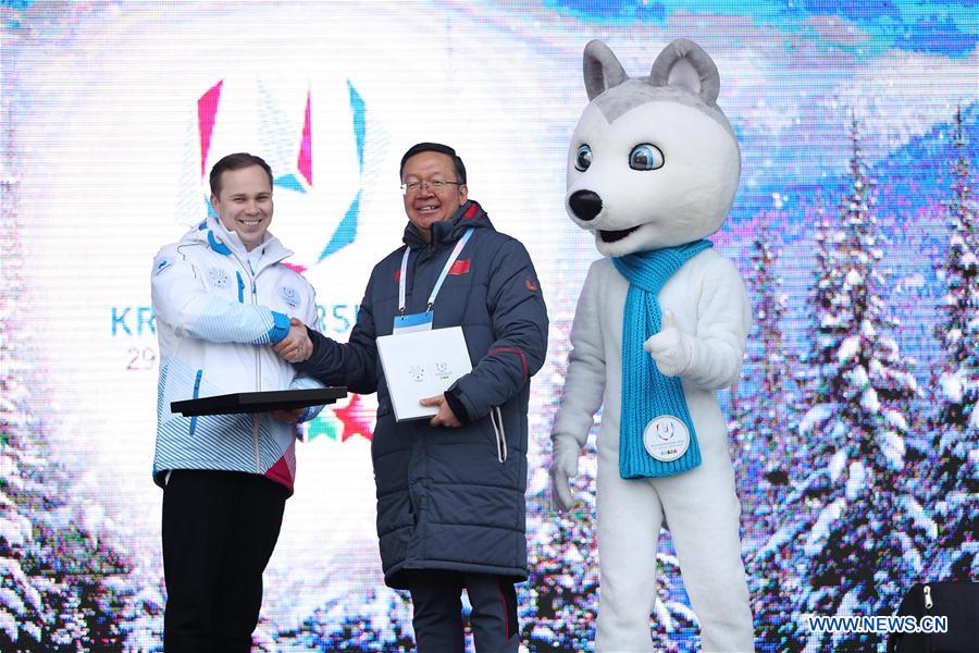 (SP)RUSSIA-KRASNOYARSK-29TH WINTER UNIVERSIADE-FLAG-RAISING CEREMONY