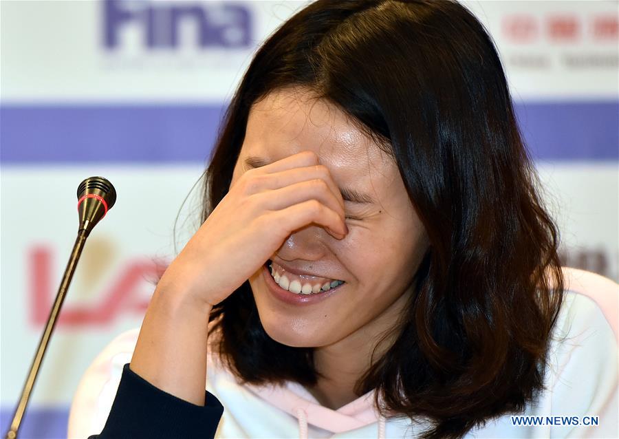 (SP)CHINA-GUANGZHOU-SWIMMING-FINA PRESS CONFERENCE