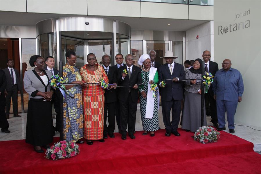 TANZANIA-DAR ES SALAAM-UGANDA-LEADERS-CHINA-BUILDING-INAUGURATION