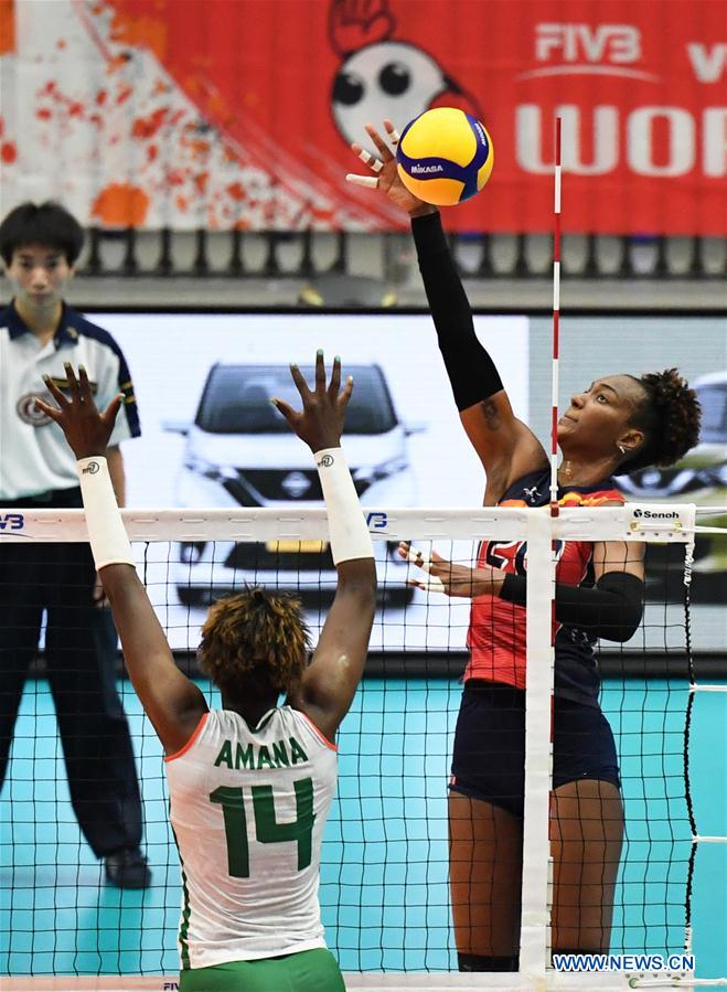 (SP)JAPAN-YOKOHAMA-VOLLEYBALL-WOMEN'S WORLD CUP-DOM VS CMR