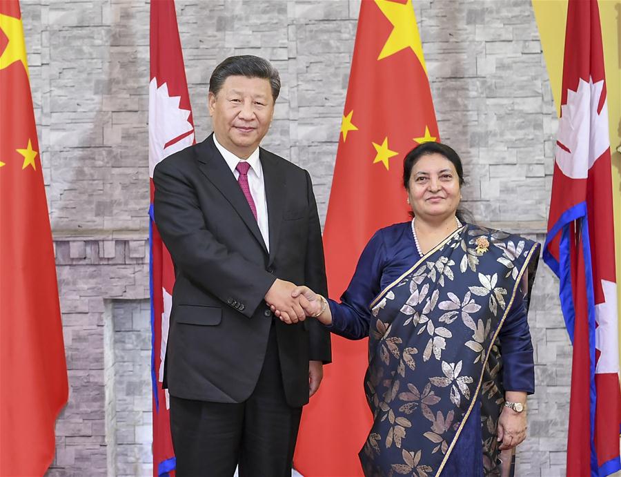 NEPAL-KATHMANDU-CHINA-XI JINPING-BIDYA DEVI BHANDARI-MEETING