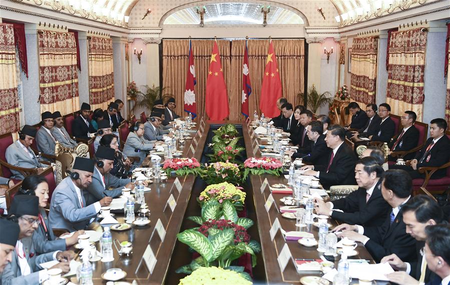 NEPAL-KATHMANDU-CHINA-XI JINPING-BIDYA DEVI BHANDARI-MEETING