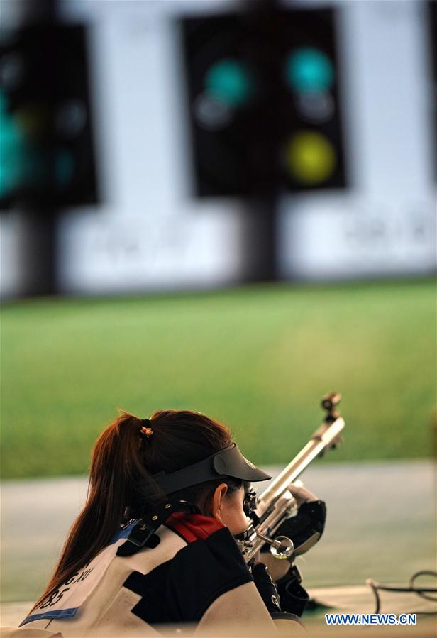 (SP)CHINA-WUHAN-7TH MILITARY WORLD GAMES-SHOOTING-50M RIFLE PRONE WOMEN TEAM