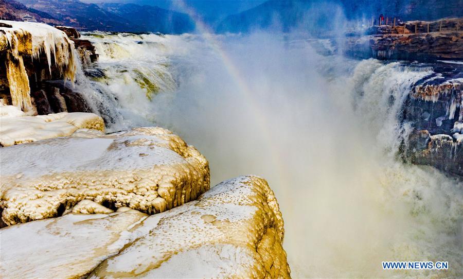 CHINA-SHAANXI-HUKOU WATERFALL-WINTER SCENERY (CN)