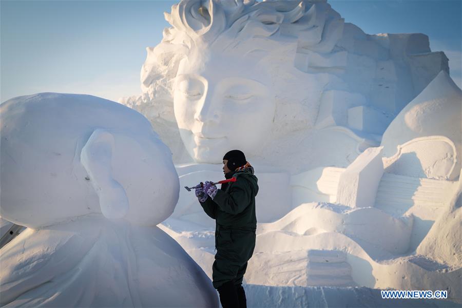 CHINA-HEILONGJIANG-HARBIN-SNOW SCULPTURE COMPETITION (CN)