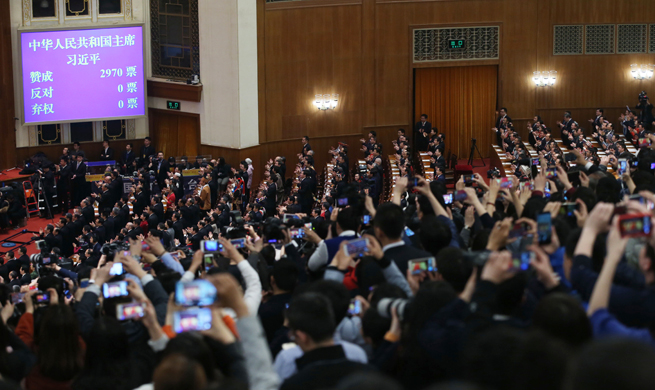 China Focus: Xi Jinping unanimously elected Chinese president, CMC chairman