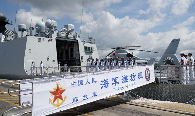 Chinese navy ship Weifang docked in Kenya