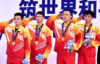 China win men's team competition of table tennis gold at Military World Games